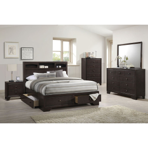 Distinction Queen Bedroom 5 Piece Set w/ Bed, Dresser, Mirror, Nightstand & Chest