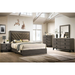 Nova California King Bedroom 5 Piece Set w/ Bed, Dresser, Mirror, Nightstand & Chest
