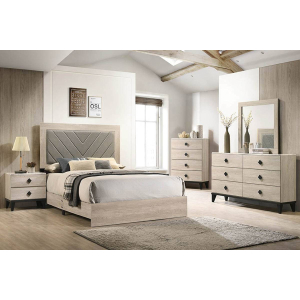 Ion California King Bedroom 4 Piece Set w/ Bed, Dresser, Mirror & Nightstand
