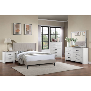 Matrix Eastern King Bedroom 4 Piece Set w/ Bed, Dresser, Mirror & Nightstand