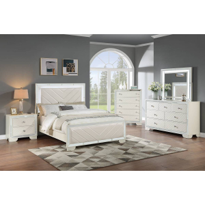 Level Eastern King Bedroom 4 Piece Set w/ Bed, Dresser, Mirror & Nightstand