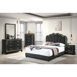 Carlton Queen Bedroom 4 Piece Set w/ Bed, Dresser, Mirror & Nightstand