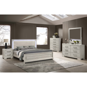 Fairfax Queen Bedroom 4 Piece Set w/ Bed, Dresser, Mirror & Nightstand