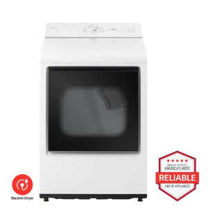 7.3 cu. ft. Ultra Large Capacity Rear Control Electric Dryer with AI Sensing and ThinQ Smart Features
