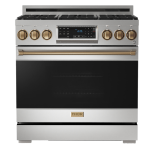 36 Inch Professional Gas Range with Tilt Panel Touch Control in Stainless Steel/Bronze | Gordon Ramsay Series – RSG36