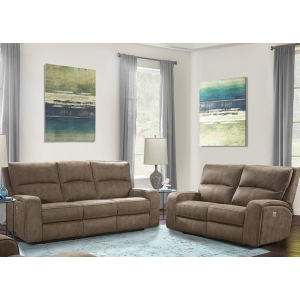 Polaris - Power Reclining Sofa And Loveseat - Kahlua