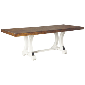 Valebeck - Rectangular Dining Room Table - White / Brown