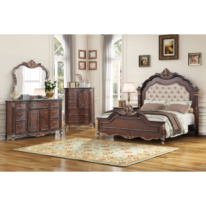 Constantine - 6/6 Eastern King 4 Piece Bedroom Set (Bed, Dresser, Mirror, Chest) - Cherry