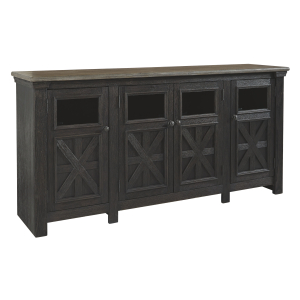 Tyler Creek - Extra Large TV Stand - Black / Gray