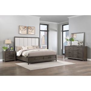 Landon - 5/0 Queen 4 Piece Bedroom Set (Bed, Dresser, Mirror, Nightstand) - Gray