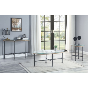 Brantley - End Table - Clear Glass & Sandy Gray