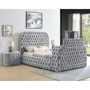 Natalia - King Bed - Gray