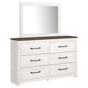 Gerridan - Dresser, Mirror - White / Gray