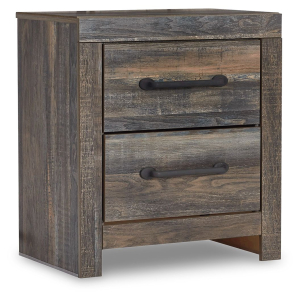 Drystan - Two Drawer Night Stand - Brown / Beige