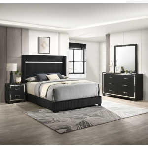 Gennro - Queen 4 Piece Bedroom Set - Black