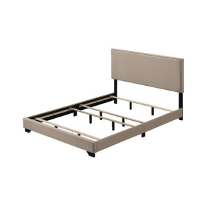 Leandros - Queen Bed - Beige Fabric
