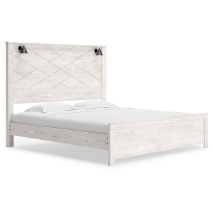 Gerridan - King Panel Bed with Sconces - White