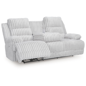 Rhines Falls - Reclining Power Sofa With Drop Down Table - Alloy