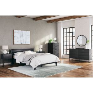 Socalle - Black- 3 Pc. - Dresser, Queen Panel Platform Bed