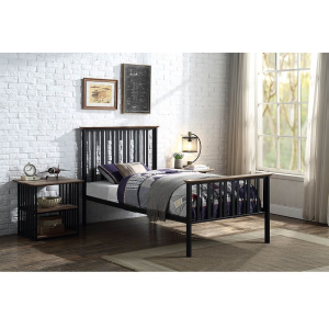 Zudora - Nightstand - Antique Oak & Black