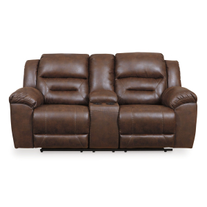 Stoneland - DBL Rec Loveseat w/Console - Chocolate