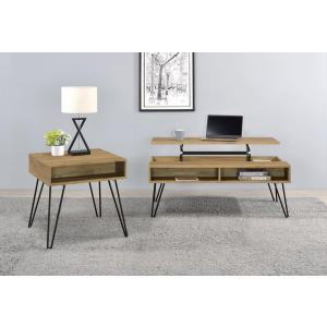 Fanning - 2 Piece Lift Top Coffee And End Table Set - Golden Oak