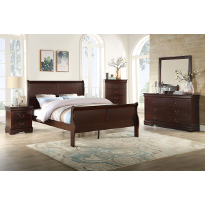 Louis Philip - King 5 Piece Bedroom Set - Cherry