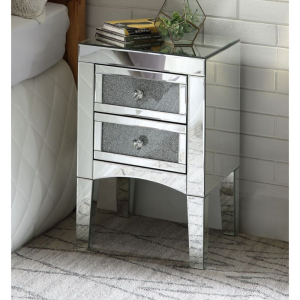 Noralie - 24## Accent Table - Mirrored, Faux Diamonds