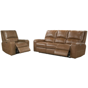 Swift - Power Reclining Sofa And Recliner - Bourbon