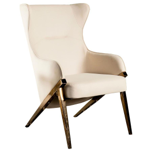 Walker - Upholstered High Wingback Accent Chair - Cream