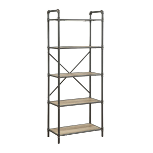 Itzel - 63## Bookshelf - Antique Oak & Sandy Gray