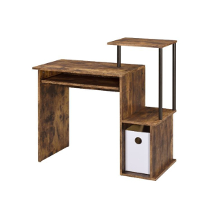 Lyphre - Computer Desk - Weathered Oak & Black