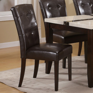 Britney - 20## Side Chair (Set of 2) - Espresso Synthetic Leather & Walnut