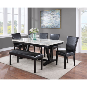 Tanner - 6 Piece Dining Room Set - White / Black