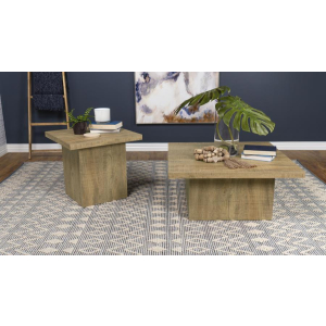 Devar - 2 Piece Square Coffee And End Table Set - Mango