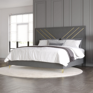Symmetry - Western King Bed - Gray