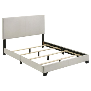 Dorian - Fabric Upholstered Full Panel Bed - Cream