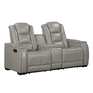 Breckenridge II - Console Loveseat With Dual Recliners - Light Gray