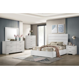 Felicity - 5 Piece Twin Bedroom Set - White High Gloss