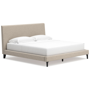 Cielden - King Upholstered Bed with Roll Slats - Soft Gray