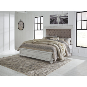 Kanwyn - King Upholstered Panel Bed - Whitewash