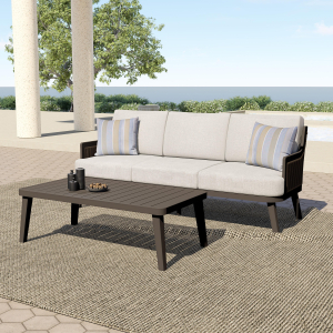Genova - 2 Piece Outdoor (Sofa & Coffee Table) - Gray