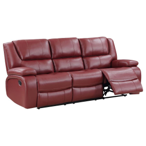 Camila - Upholstered Motion Reclining Sofa - Red