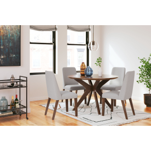Lyncott - 5 Pc. - Dining Room Table, 4 Side Chairs - Brown / Gray