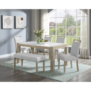 Hazel - 6 Piece Dining Room Set - Wired White