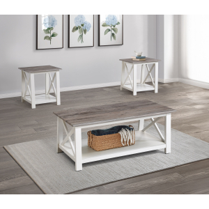 Thelma - 3 Piece Cocktail Set - White / Light Brown