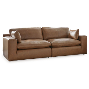 Emilia - 2-Piece Sectional Loveseat - Caramel