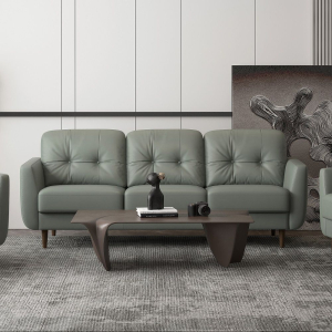 Radwan - Sofa - Pesto Green Leather
