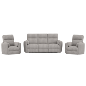 Radius - Power Reclining Sofa And Two Recliners - Mega Gray
