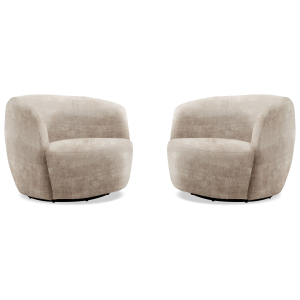 Carina - Swivel Barrel Chair (Set of 2) - Miami Mink